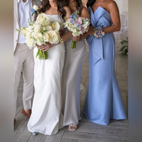 Badgley Mischka Strapless Blue Dress - Picture 5 of 11